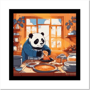 Panda Food Passion: Cuddly Charm Ramen Panda Feast Mode: Culinary Cuteness Posters and Art